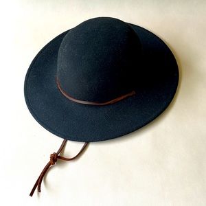 Brixton MFG Co. Tiller Wide Brim Felt Fedora Black Hat